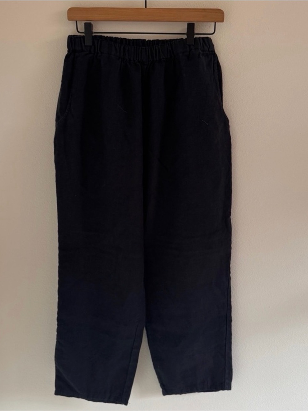 Flax black linen pants small